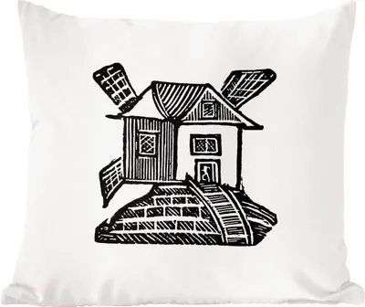 Produktbild von MuchoWow® Zierkissen Sofakissen Wohnzimmer Dekokissen 45x45 cm Retro - Vintage - Windmühle - Schlafpolster - Polster für das Sofa
