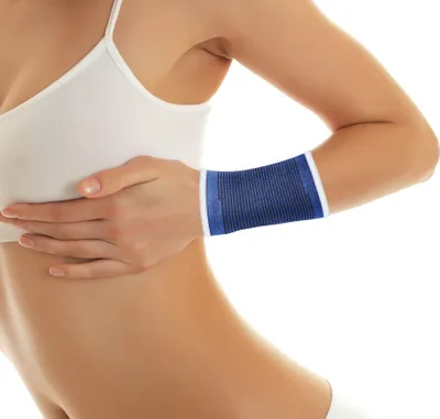 Produktbild von Sportbandage Handstütze elastisch blau M