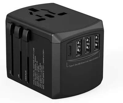 Produktbild von XOOPAR, 15W AUS/EU/UK/US-Reiseadapter, Schwarz