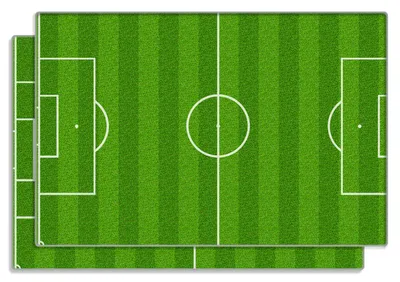 Produktbild von Wallario Frühstücksbrettchen 2er Set aus Glas, je 20 x 30 cm, mit rutschfesten Füßen, Motiv Fußballfeld