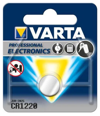 Produktbild von Varta Batterie CR1220 ⇒ Ersatzbatterie Lithium 3V ⇒ Knopfzelle 34284