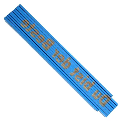 Produktbild von Personalisierter 2m Zollstock mit Gravur in Blau