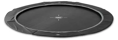 Image de EXIT InTerra Groundlevel Sports trampoline enterré rond ø366 cm au niveau du sol, trampoline de sport silencieux pour le jardin, noir