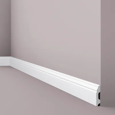 Produktbild von NOËL & MARQUET | Sockelleiste | Wallstyl FB1F | NMC | Polystyrol | 60 x 13 x 2000 mm | Weiß | Hochwertig | Einfache Montage | Fußleiste | Bodenleiste