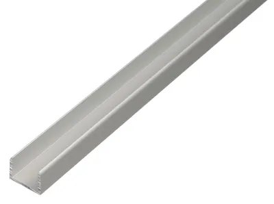 Image de Alberts 030500 Profilé en U, autobloquant, aluminium, anodisé couleur argent, 1000 x 12,9 x 10 mm