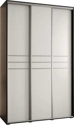 Produktbild von MEBLE KRYSPOL Davos 10 Schrank, drei Türen - 235,2x160x45 cm - Schwarz Weiß Silber
