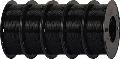 Obrázek produktu pro vlákno PETG pro 3D tiskárny, vysokorychlostní výkon, vynikající houževnatost a pevnost, 5 kg černé barvy