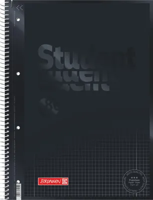 Zdjęcie produktu dla BRUNNEN 1067928190 Collegeblock Student Premium Colour Code A4 kwadratowy, z linią marginesu wewnątrz i na zewnątrz, Lin. 28 Okładka: onyks