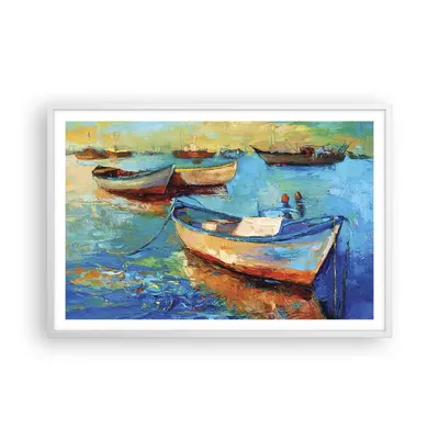 Produktbild von Gerahmtes Poster - Weißer Rahmen - £ódŸ Hafen Bunt - 91,5x61 cm - Wand Bild - Wanddeko - Wandbilder - Kunstposter - Wandposter - Bilderrahmen - Bilder - Kunstdruck - Wandbild - P2WAA91x61-4160