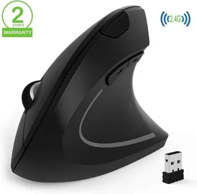 Productafbeelding van Ergonomische Verticale Muis Draadloos – USB Optische Laptop Muis met Instelbare DPI