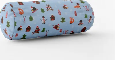 Produktbild von SCHÖNER LEBEN. Kissenhülle Wintertiere hellblau verschiedene Größen Größe 15x40cm (ØxB) Nackenrolle 15x40cm (ØxB) Nackenrolle Größe