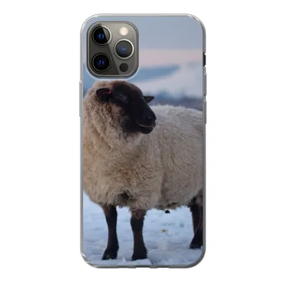 Produktbild von MuchoWow® Handyhülle Schutzhülle Hülle für iPhone 12 Pro Schaf - Schnee - Berg Silikon Softcase Handy Hülle - Abdeckung