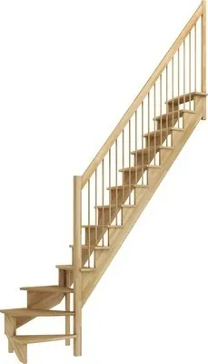 Produktbild von Pertura Wangentreppe Filia Buche Leimholz Ohne Setzstufen Seitenwange buche 1/4-gewendelt unten rechts 65 cm 12 Stufen /