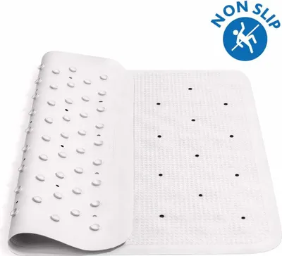 Obrázek produktu pro Protiskluzová sprchová podložka se 145 přísavkami – 55 x 55 cm – Odolná proti plísním – Protiskluzová gumová koupelnová podložka do sprchy nebo vany s odtokovými otvory