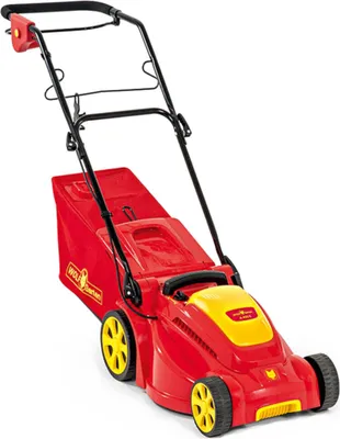 Zdjęcie produktu dla Kosiarka elektryczna Wolf A340 Koszenie + mulczowanie Szerokość koszenia 34 cm Regulowana wysokość 35-litrowy kosz na trawę 1400 W