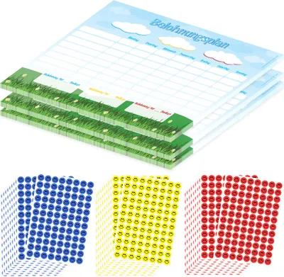 Produktbild von PRICARO Belohnungsplan "Wolken", magnetisch, A4, 25 Blatt, 3 Stück