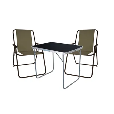 Produktbild von 3-tlg Campingmöbel Campingstuhl Campingtisch klappbar L70xB50xH59cm