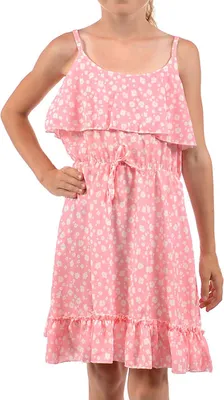 Produktbild von Mädchen Kleid KMISSO Spaghettiträger und Volant Lachs 104