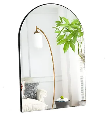 Obrázek produktu pro Zrcadlo – Obdélníkové nástěnné zrcadlo s zaoblenými rohy – Černé – Hliník – 96 x 66 cm – Čiré sklo