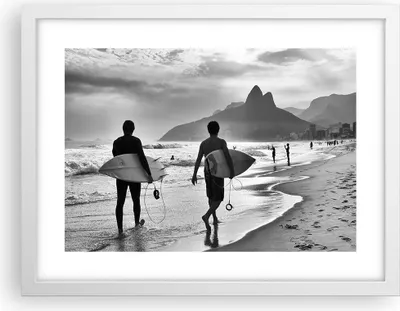 Produktbild von Gerahmtes Poster - Weißer Rahmen - Meer Welle Surfen - 40x30 cm - Wand Bild - Wanddeko - Wandbilder - Kunstposter - Wandposter - Bilderrahmen - Bilder - Kunstdruck - Wandbild - P2WAA40x30-3745