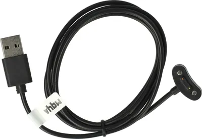 Produktbild von vhbw USB Ladekabel kompatibel mit Mobvoi TicWatch Pro 3, Pro 3 LTE, E3, Pro X, Pro 3 Ultra Smartwatch Fitnesstracker - Ladestation Schwarz, 100 cm