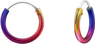 Produktbild von Creolen Ohrringe 925 Sterling Silber Regenbogen 10-16mm Größe - 10 mm