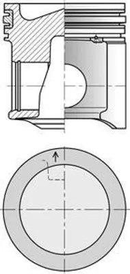 Produktbild von KOLBENSCHMIDT Kolben Zylinderbohrung 106,5 mm Kompressionshöhe 71,65 mm 41522600