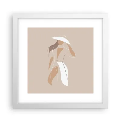 Produktbild von Gerahmtes Poster - Weißer Rahmen - Minimalismus Frau Buntstift - 30x30 cm - Wand Bild - Wanddeko - Wandbilder - Kunstposter - Wandposter - Bilderrahmen - Bilder - Kunstdruck - P2WAC30x30-4603