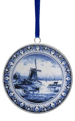 Imagen del producto de Heinen Delfts Blauw – Adorno navideño para pared – Molino de viento – Cerámica – 6 cm