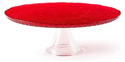 Immagine prodotto di Excelsa Alzata per torte Arabesque Red Glass 31xH10x31 cm Rosso