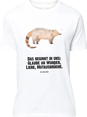 Produktbild von Mr. & Mrs. Panda Größe M T-Shirt Nasenbaer - Weiß - Geschenk, Bär, Nasenbären, Shirt, mit Spruch, Nasenbär, Herren, Lustige Sprüche, Tshirt, Rüsselbär