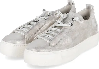 Obrázok produktu pre Paul Green Women's Low Sneaker Gold Leather - Lace-up with elasticated strap Veľkosť: 7