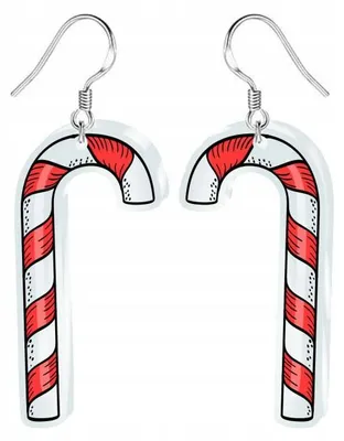 Produktbild von ENTER-TOM Weihnachts-Ohrringe Zuckerstange Acryl Druck Design