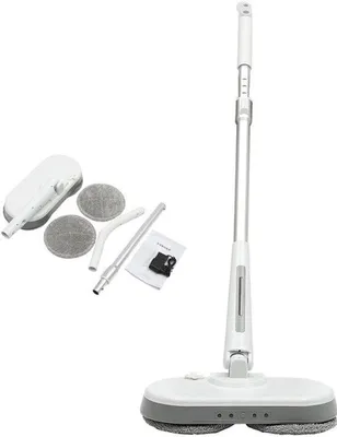 Obrázek produktu pro Elektrický mop bezdrátový, určený pro dřevěné a dlaždicové podlahy, s nádržkou na vodu o objemu 350 ml a LED osvětlením