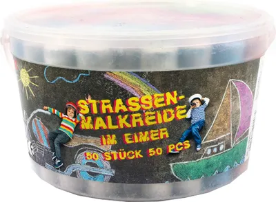 Produktbild von JAMASIA Straßenmalkreide Kunststoffeimer 50 Kreiden