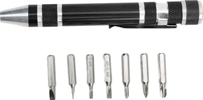 Produktbild von Taschenschraubendreher 8 in 1 Mini Handstift Magnettyp Mehrzweck für feine Schraubenblack