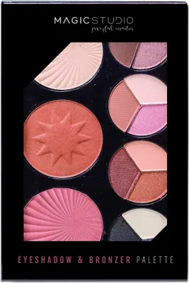 Produktbild von MAGIC STUDIO Eyeshadow & Bronzer Palette, Fest, Mehrfarbig, 12 Farben, 23 g, Frauen, Trocken