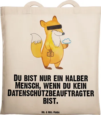 Produktbild von Mr. & Mrs. Panda Shopping Tasche Datenschutzbeauftragter Herz - Transparent - Geschenk, Tote Bag, Datenschutz, Lustig, Baumwolltasche, Jutetasche, Datenschützer, Spruch