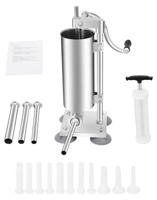 Imagen del producto de Máquina manual para rellenar salchichas, con manivela, gran capacidad, y 7 tubos de plástico