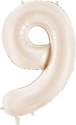 Immagine prodotto di Palloncino in foil numero "9", 86 cm, beige chiaro