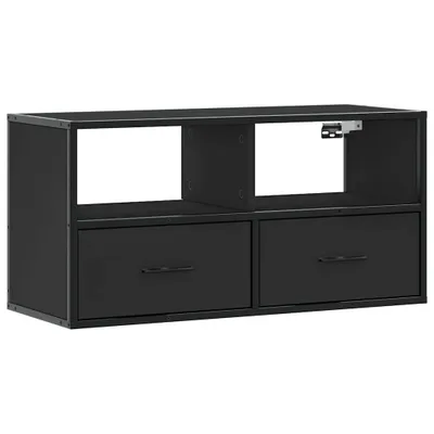 Zdjęcie produktu dla vidaXL Szafka pod TV czarna 80x31x39,5 cm materiał drewnopochodny i metal
