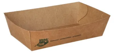 Obrázek produktu pro 80 tácků na hranolky, čistý karton 3,5 cm x 7 cm x 12 cm hnědý 100% Fair medium