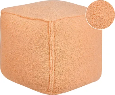 Produktbild von BELIANI Pouf Orange 40 x 40 x 40 cm Polyester Jute Quadratisch Stoff Sitzhocker
