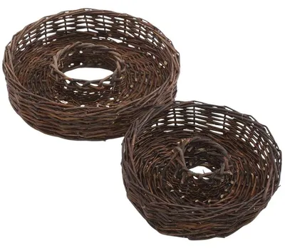 Productafbeelding van Mand en donut van ruw riet, set van 2, Ø40H10 cm