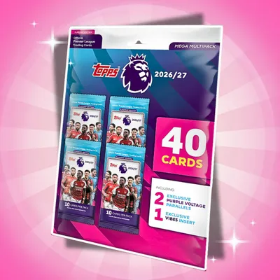 Produktbild von Topps Flagship Premier League Trading Cards 2026/2027 Mega Multipack – 40 Karten mit exklusiven Inserts