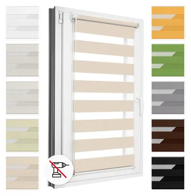 Obrázok produktu pre Estika Dvojitá roleta Klemmfix - 110 x 220 cm - Béžová - Duo roleta bez vŕtania