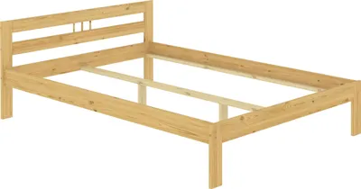 Produktbild von Holzbett Kiefer natur Massivholz 120x200 Jugendbett Einzelbett mit wählbarem Zubehör V-60.64-12, Ausstattung:ohne Zubehör