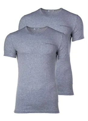 Produktbild von Bikkembergs Herren T-Shirt Sweatshirt Shirt Oberteil mit Rundhalsausschnitt, kurzärmlig , Größe:XXL, Farbe:Grau-dunkelgrau