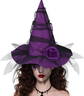 Imagen del producto de Sombrero de bruja para mujer, encaje, talla única, ideal para Halloween