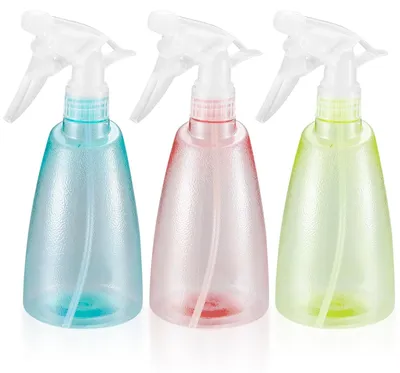 Produktbild von Sprühflasche Zerstäuber Pflanzensprüher - 500 ml - Kunststoff - Rosa, Grün und Gelb - 3 Stück